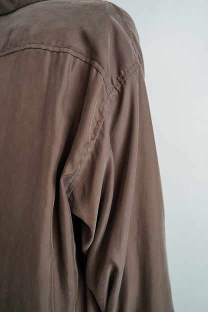 Fibril Chambray Shirts Jacket / BROWN -9月30日発送-