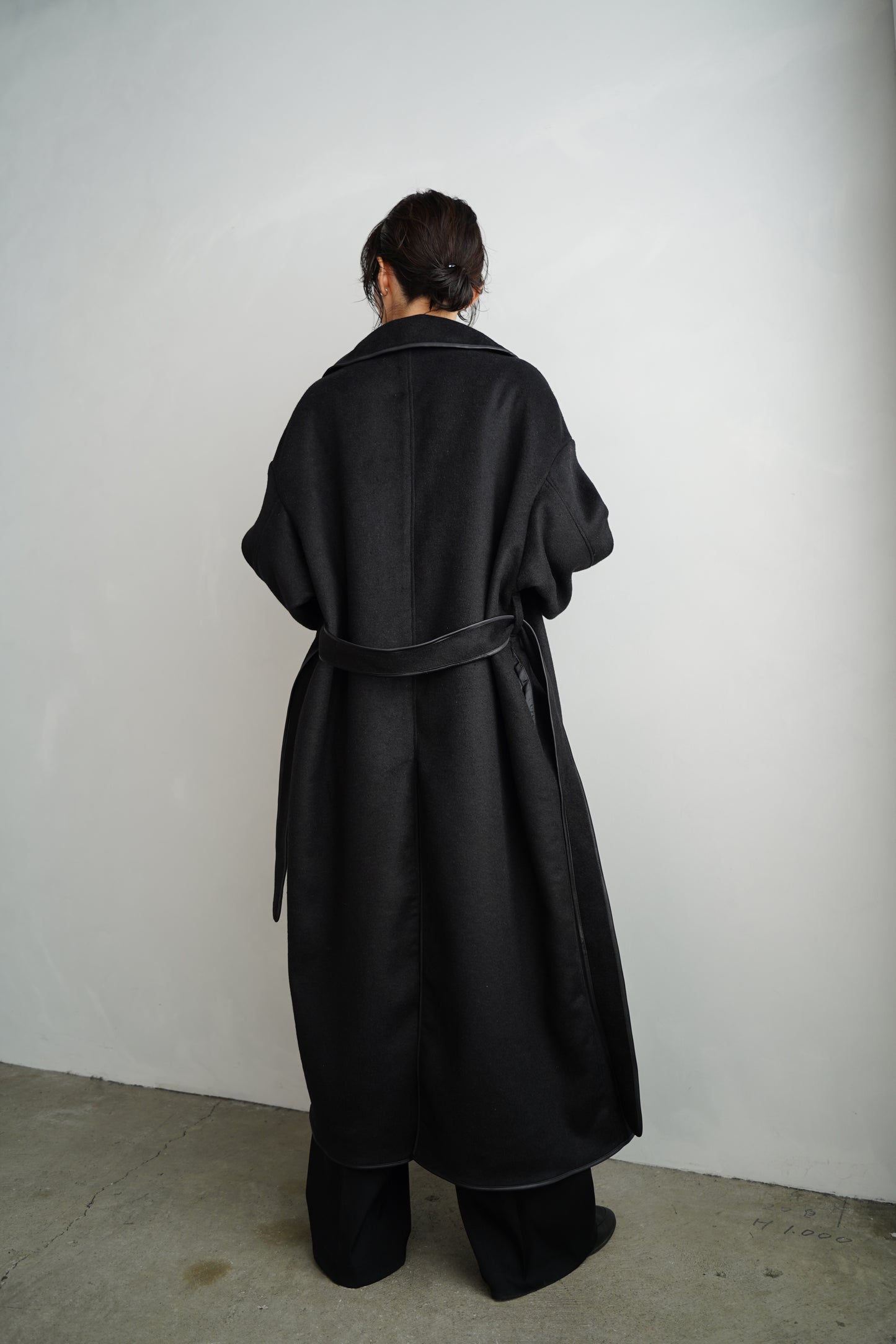 Piping Wool Coat / BLACK -11月上旬発送-