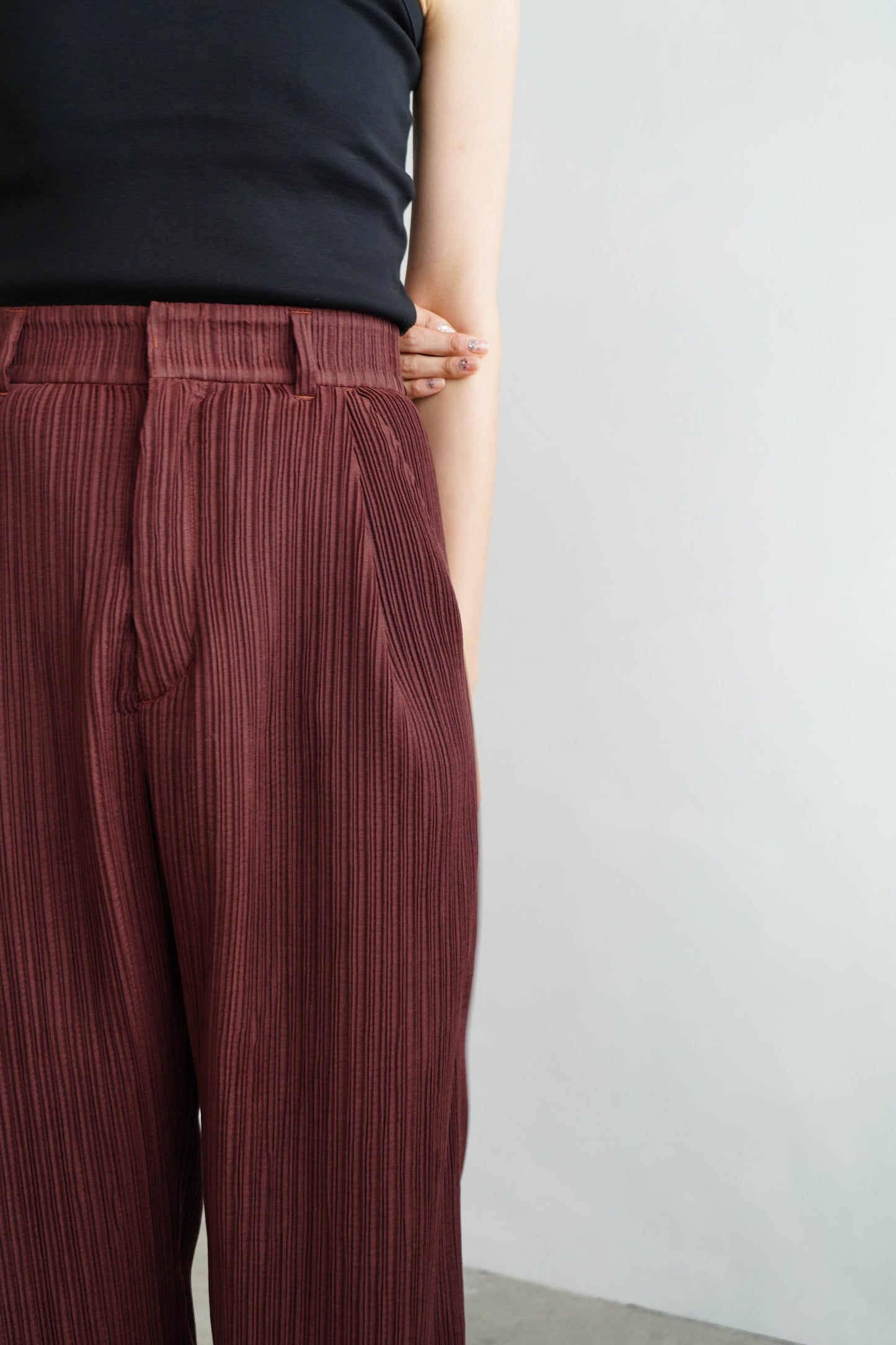 Pleats Pants / BROWN -4月5日発送-