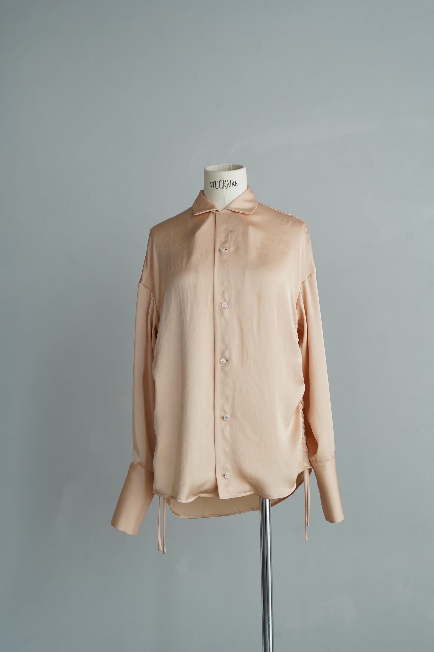 Open Collar Satin Shirts / SALMON -5月23-28日発送-