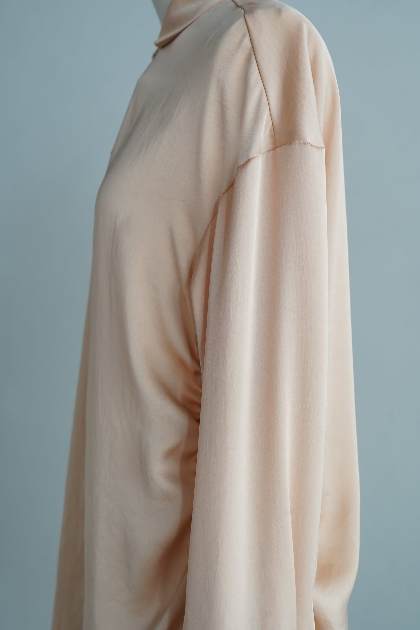 Open Collar Satin Shirts / SALMON -5月23-28日発送-