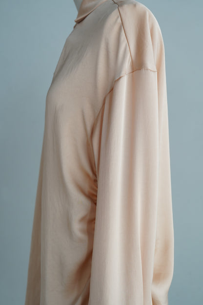 Open Collar Satin Shirts / SALMON -5月23-28日発送-