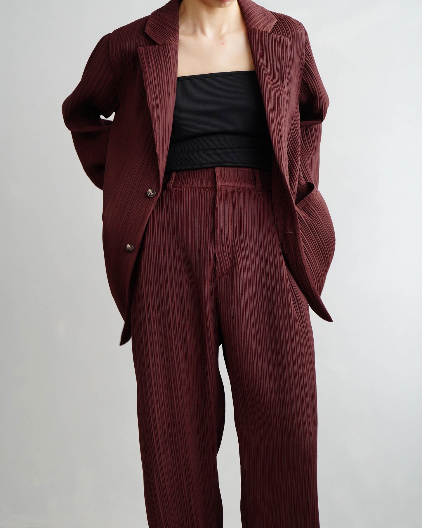 Pleats Tailored Jacket / BROWN -4月5日発送-