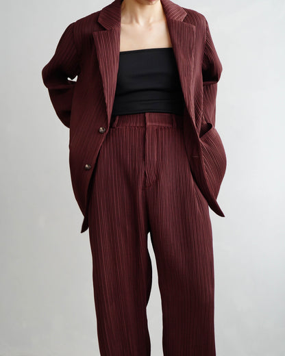 Pleats Tailored Jacket / BROWN -4月5日発送-