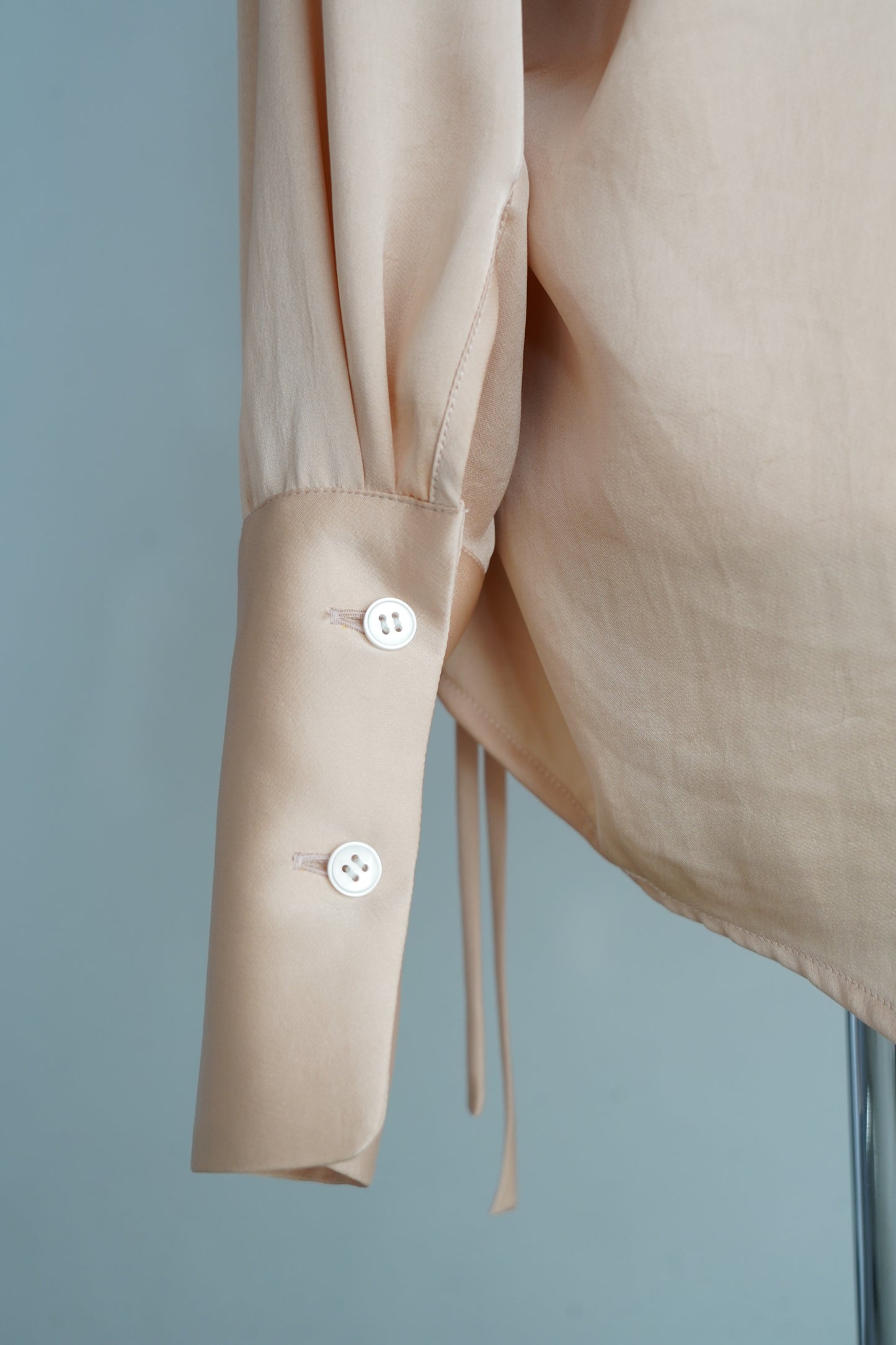 Open Collar Satin Shirts / SALMON -5月23-28日発送-