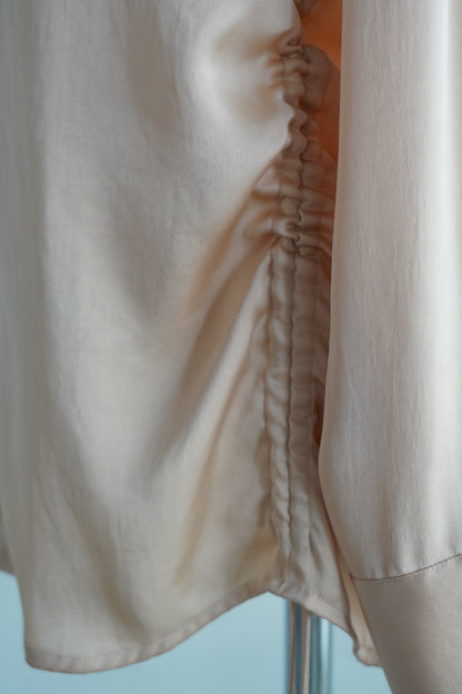 Open Collar Satin Shirts / SALMON -5月23-28日発送-