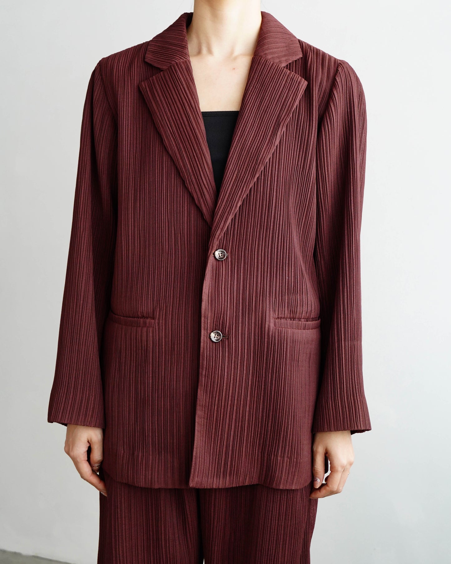 Pleats Tailored Jacket / BROWN -4月5日発送-