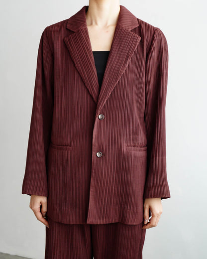 Pleats Tailored Jacket / BROWN -4月5日発送-