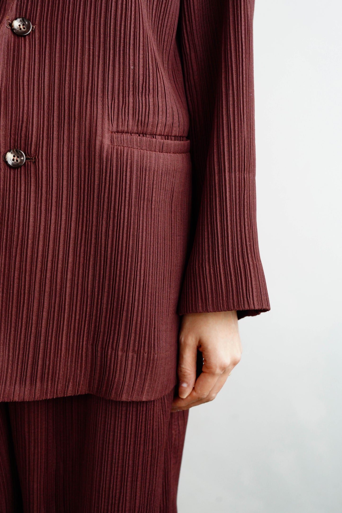 Pleats Tailored Jacket / BROWN -4月5日発送-