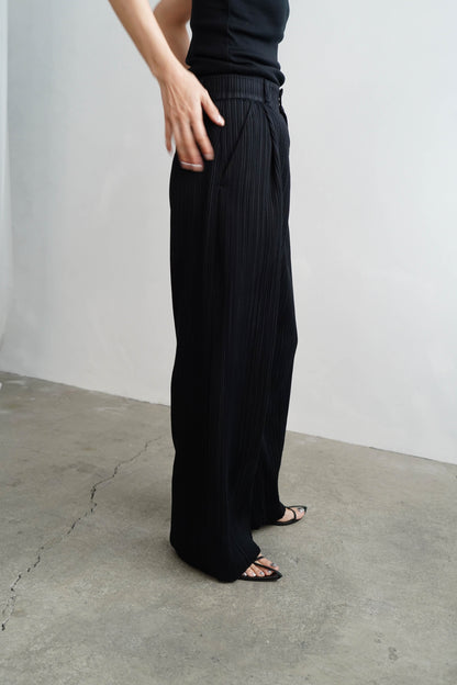 Pleats Pants / BLACK