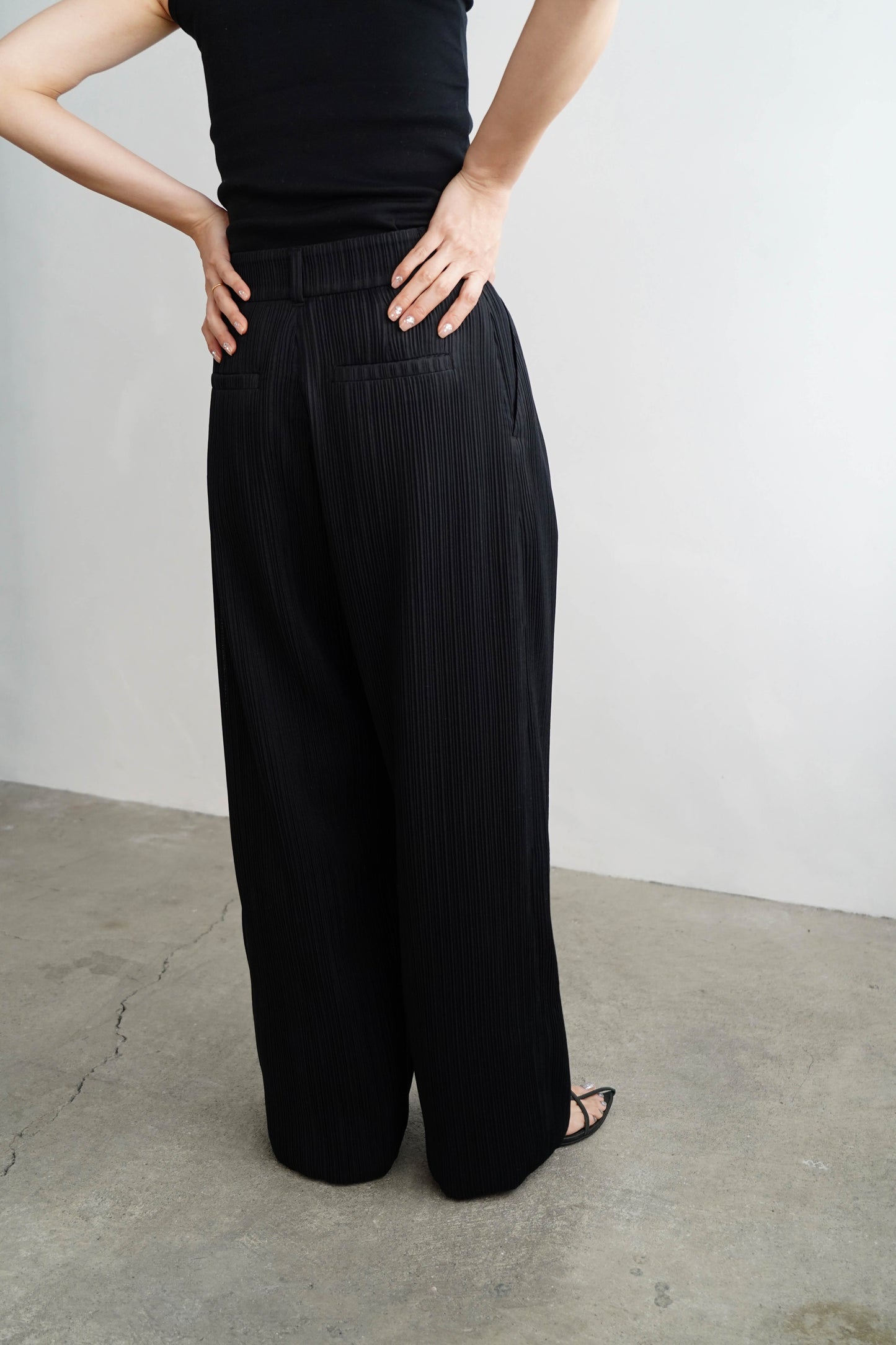 Pleats Pants / BLACK
