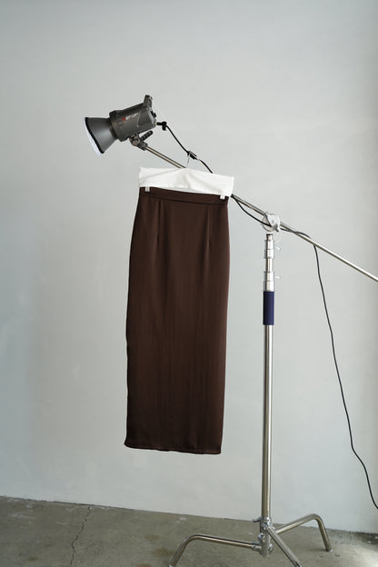 Satin Tight Skirts / BROWN -5月23-28日発送-