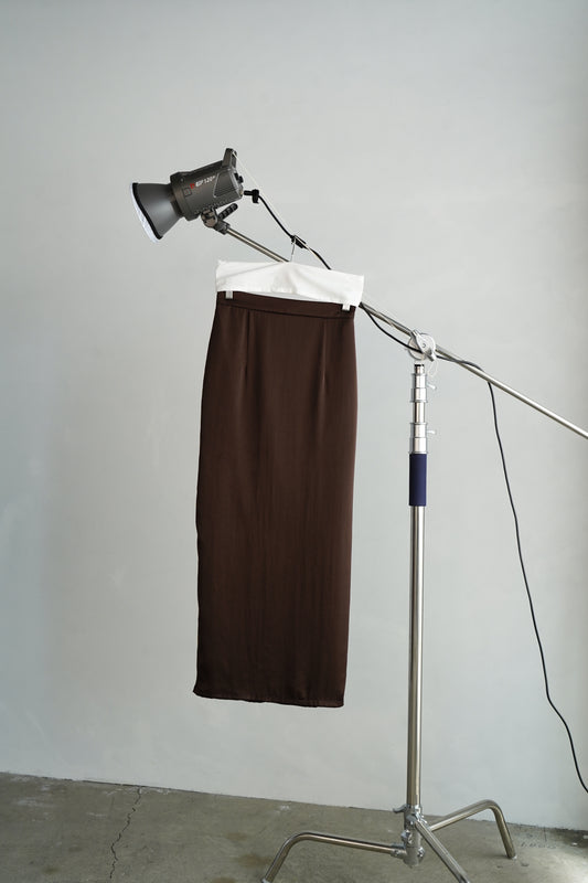 Satin Tight Skirts / BROWN -5月23-28日発送-