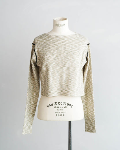 Melange Knit Pullover / GRAY