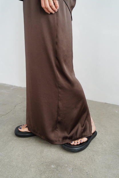 Satin Tight Skirts / BROWN -5月23-28日発送-