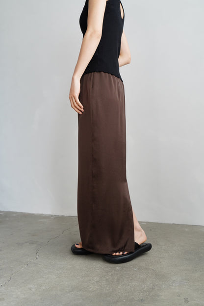 Satin Tight Skirts / BROWN -5月23-28日発送-