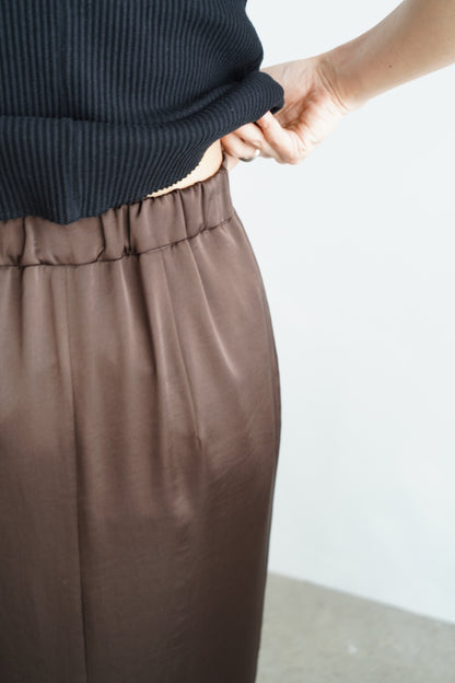 Satin Tight Skirts / BROWN -5月23-28日発送-