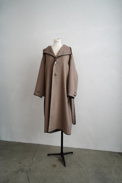 Piping Wool Coat / BROWN -11月上旬発送-