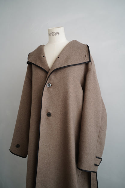Piping Wool Coat / BROWN -11月上旬発送-