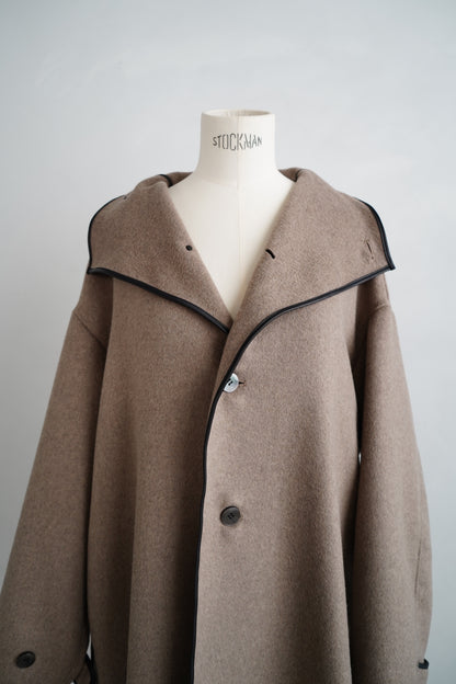 Piping Wool Coat / BROWN -11月上旬発送-