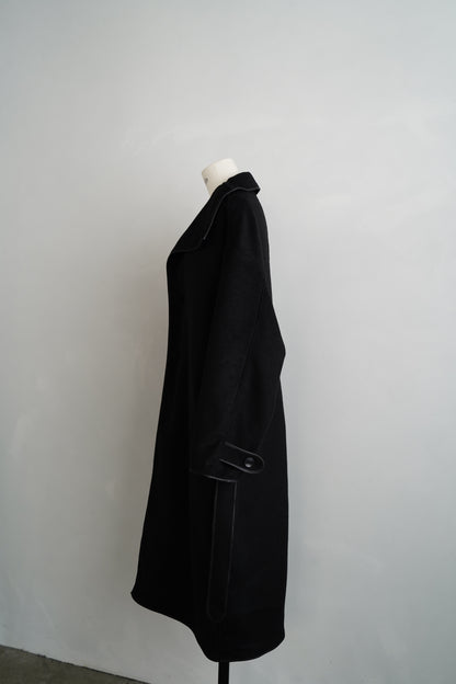 Piping Wool Coat / BLACK -11月上旬発送-