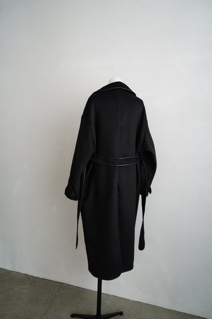 Piping Wool Coat / BLACK -11月上旬発送-