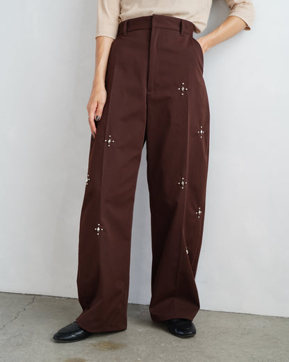 Studs Chino Pants / BROWN -9月30日発送-