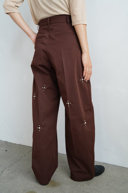Studs Chino Pants / BROWN -9月30日発送-
