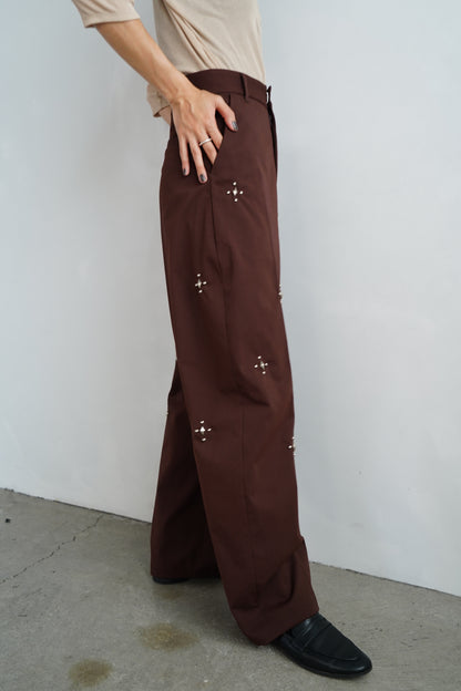 Studs Chino Pants / BROWN -9月30日発送-