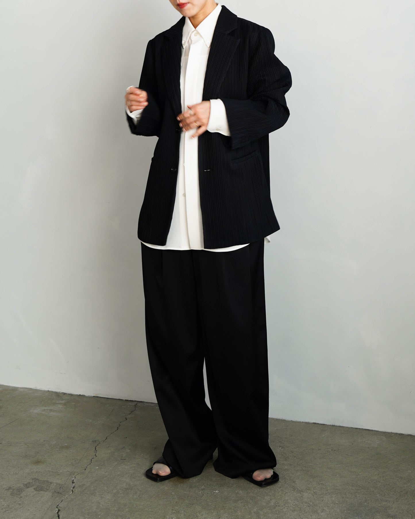 Pleats Tailored Jacket / BLACK -4月5日発送-