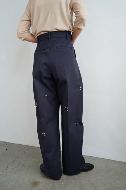 Studs Chino Pants / NAVY -9月30日発送-