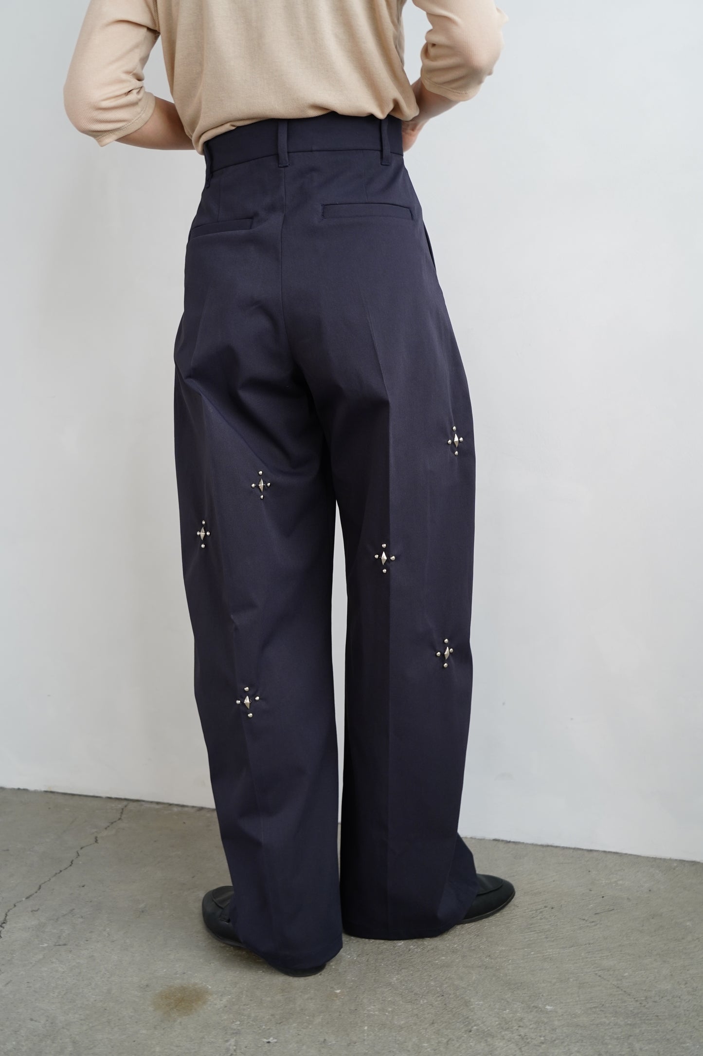 Studs Chino Pants / NAVY -9月30日発送-