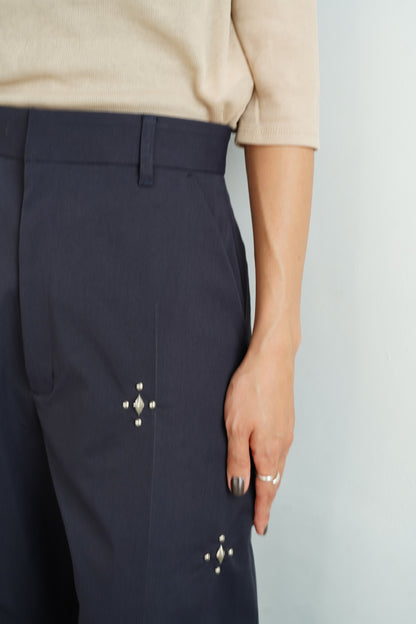 Studs Chino Pants / NAVY -9月30日発送-