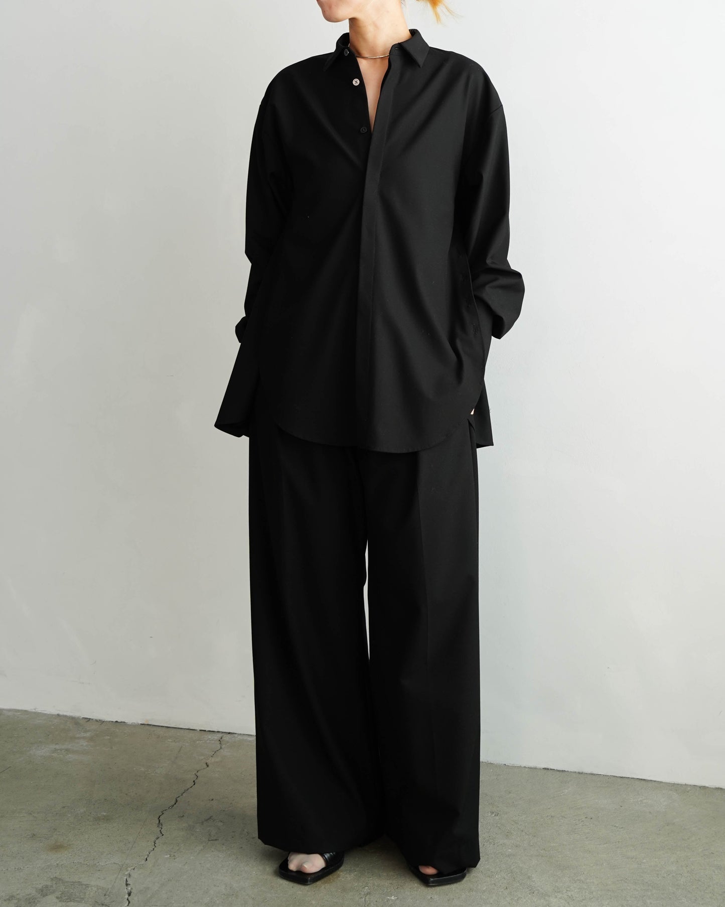 Side Button Shirts / BLACK