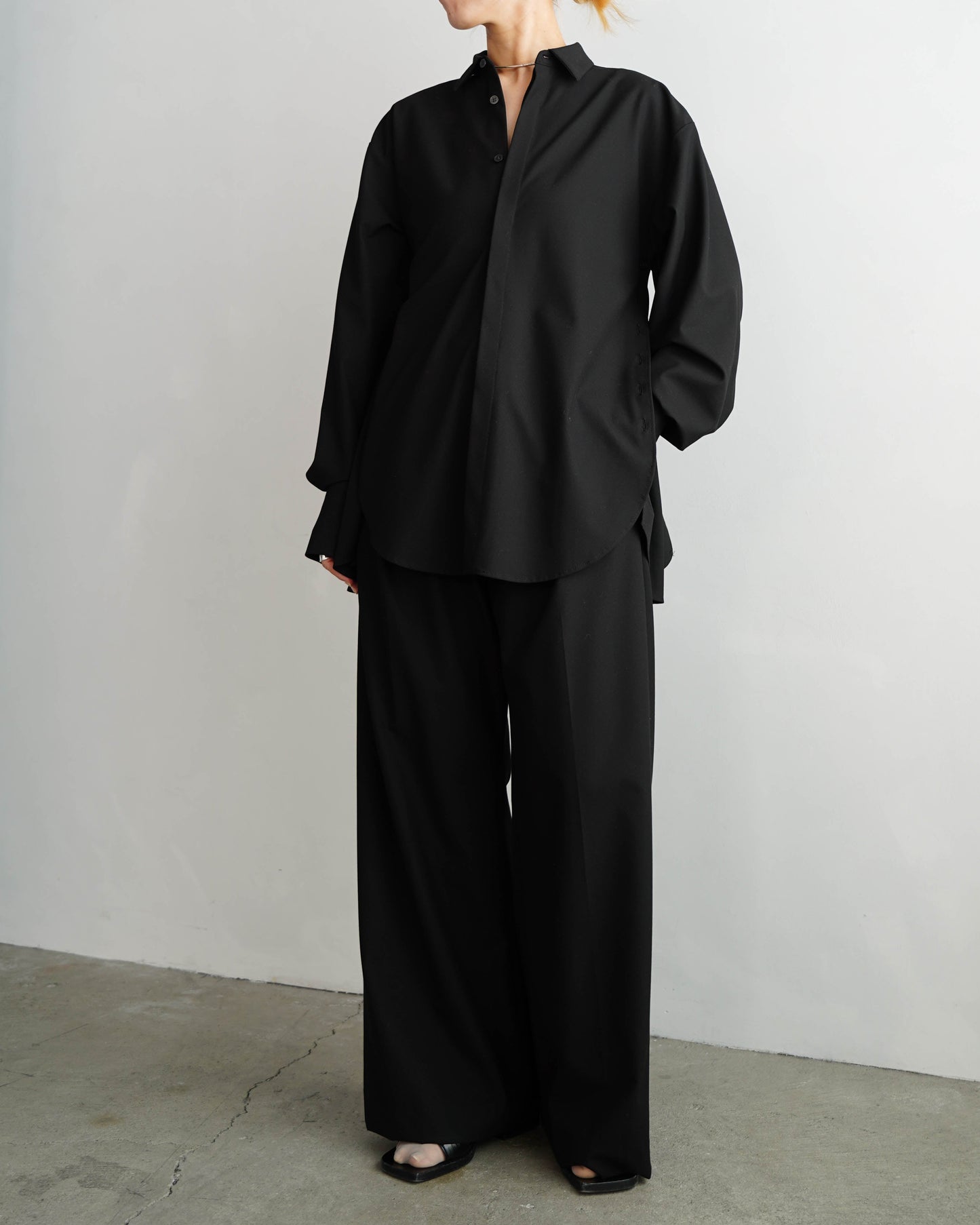 Side Button Shirts / BLACK