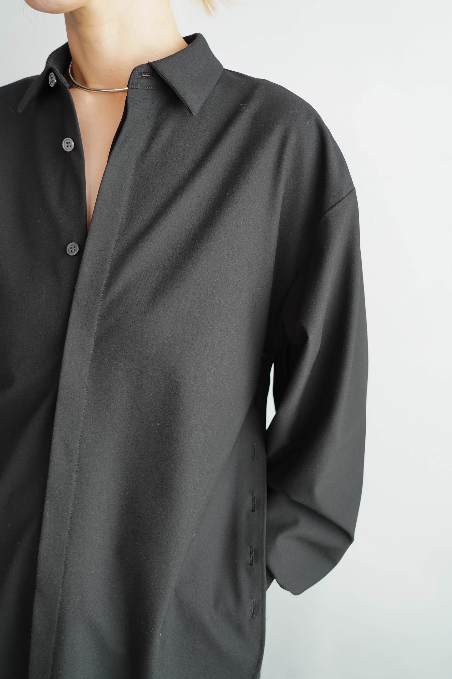 Side Button Shirts / BLACK