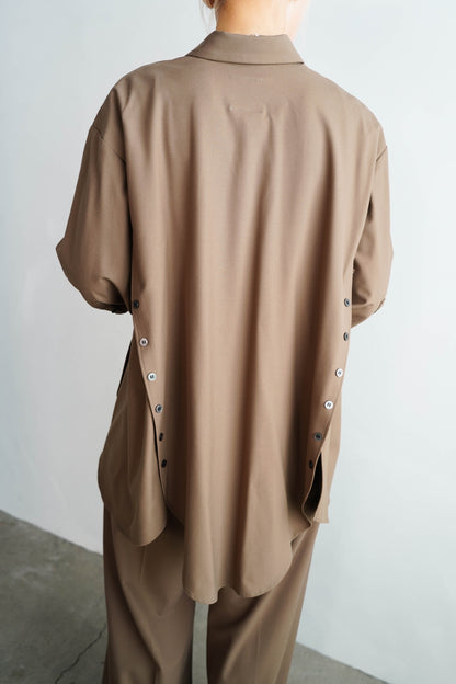 Side Button Shirts / BROWN