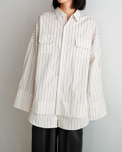 Over Stripe Shirt / WHITE -4月5日発送-