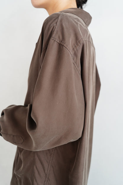 Fibril Chambray Shirts Jacket / BROWN -9月30日発送-