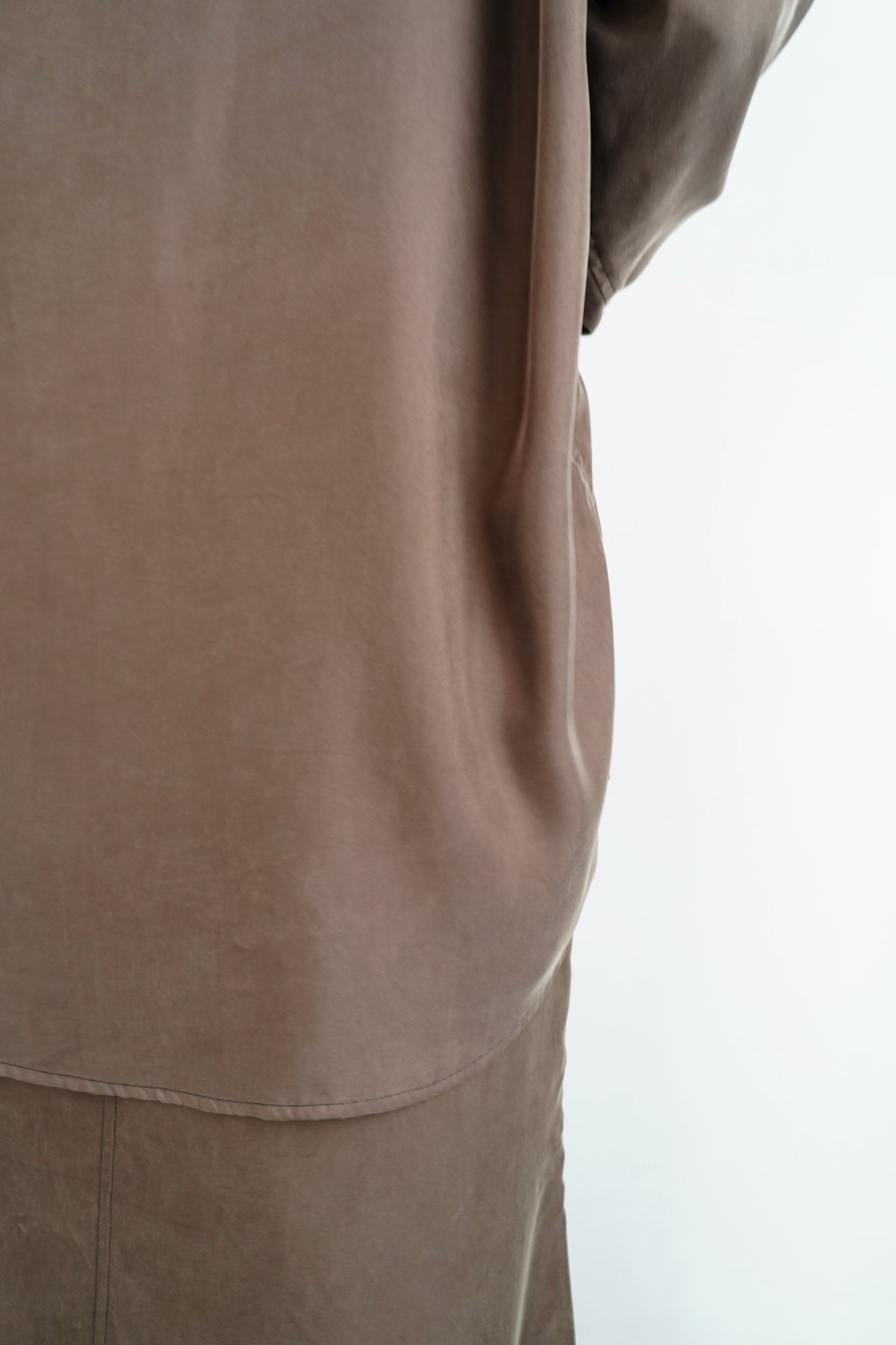 Fibril Chambray Shirts Jacket / BROWN -9月30日発送-