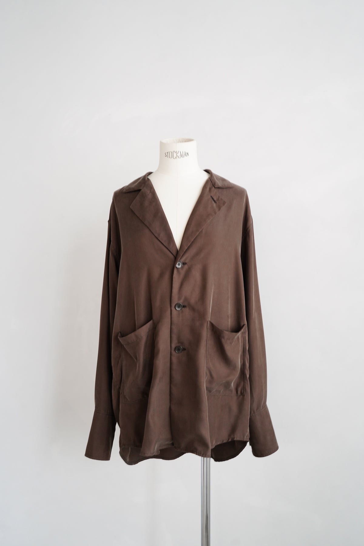 Fibril Chambray Shirts Jacket / BROWN -9月30日発送-