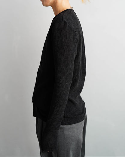 Crepe Layered Cardigan / BLACK