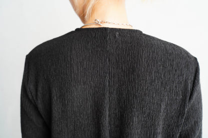 Crepe Layered Cardigan / BLACK