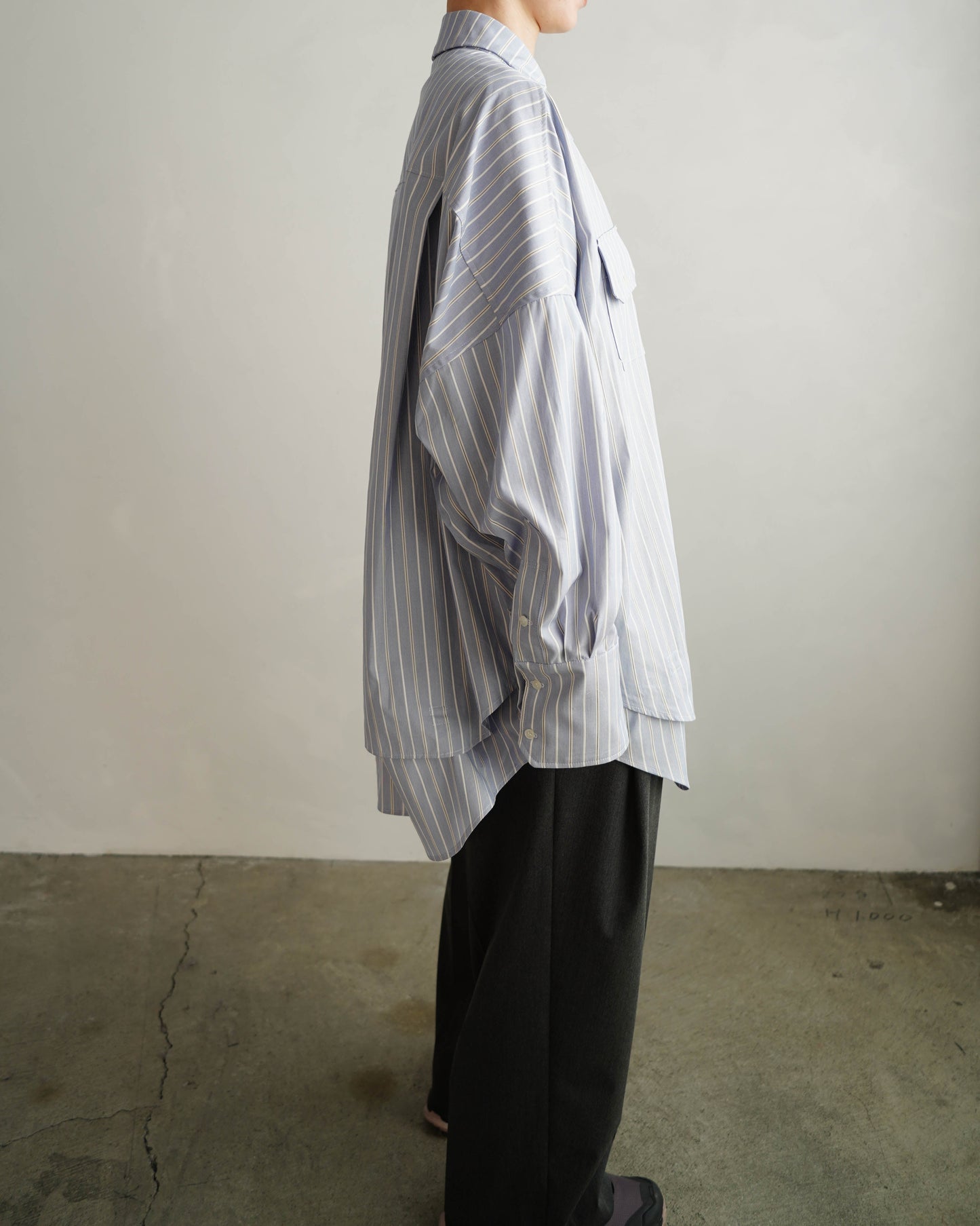 Over Stripe Shirt / BLUE -4月10日発送-