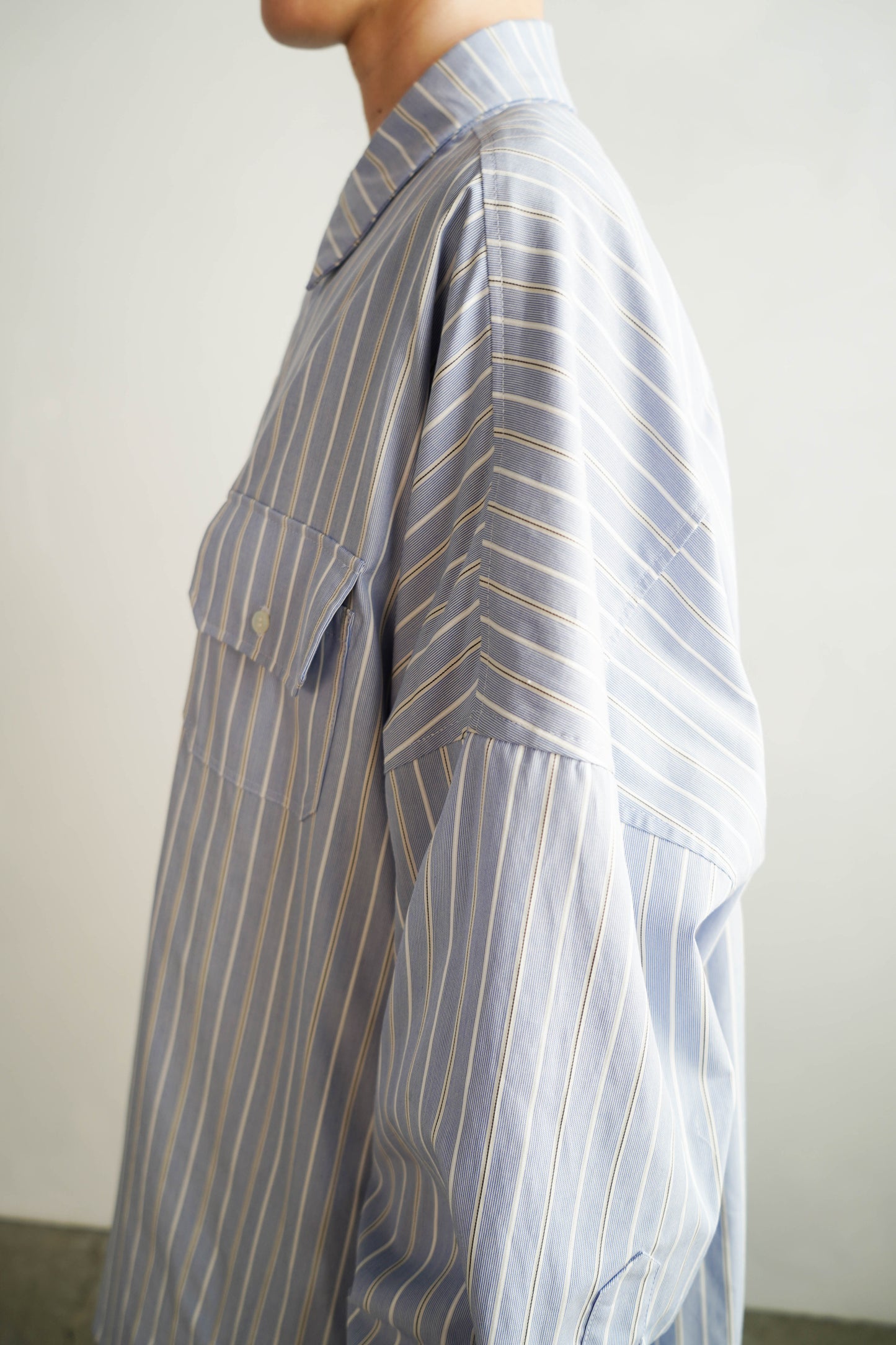 Over Stripe Shirt / BLUE -4月10日発送-