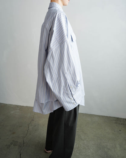 Over Stripe Shirt / BLUE -4月10日発送-