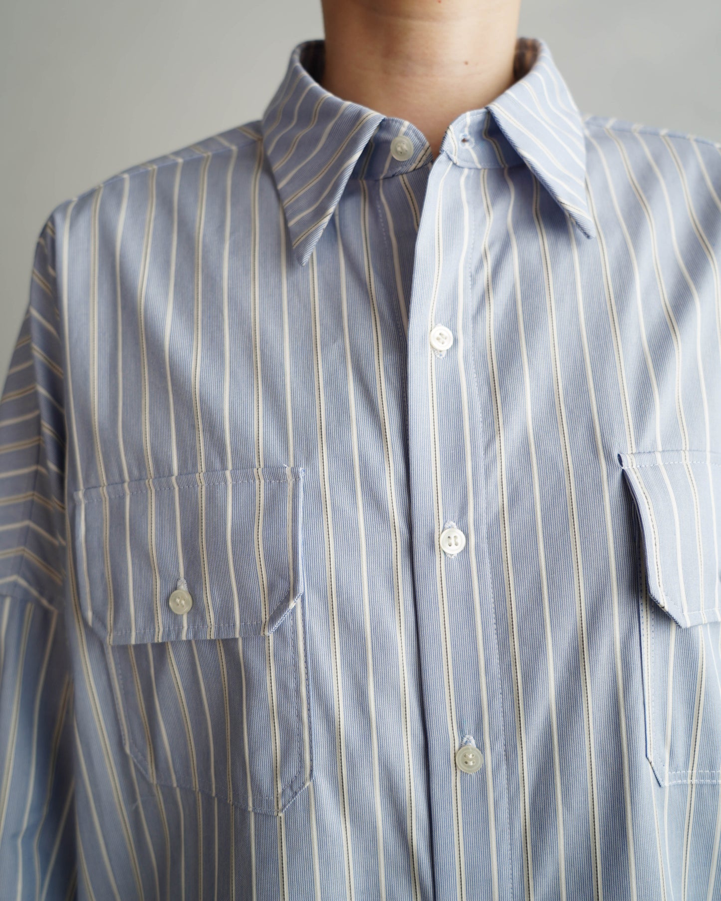 Over Stripe Shirt / BLUE -4月10日発送-