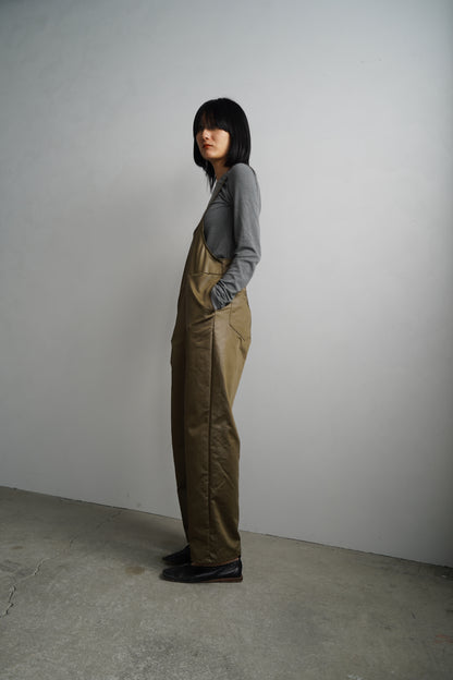 Ecoleather Salopette / OLIVE -10月5-10日発送-