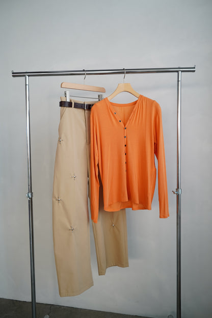 Studs Chino Pants / BEIGE