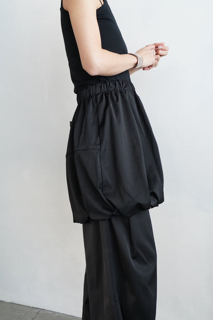 Satin Balloon Skirt / BLACK